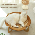 Cat Hammock Supplier - Summer Pet Nest Wood Material Solid Pattern Removable Washable Mat