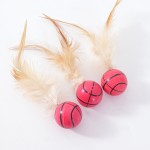 Cat Toy Ball Manufacturer - Wholesales Eco-Friendly Solid Elastic Feather Ball for Cats