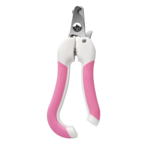 宠物指甲剪源头工厂-便携不锈钢狗猫指甲剪带塑料安全动物剪刀美容用