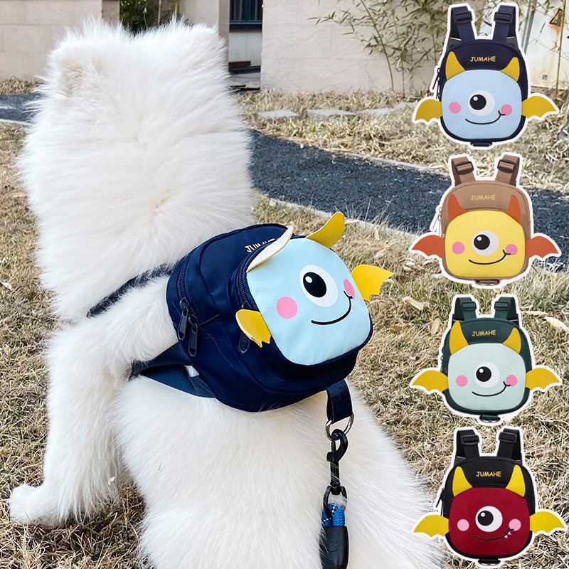 Dog Treat Pouch Factory - Pet Walking Backpack with Leash Clip Hands-Free Waste Bag Dispenser