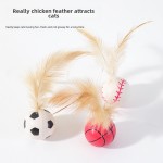 Cat Toy Ball Manufacturer - Wholesales Eco-Friendly Solid Elastic Feather Ball for Cats