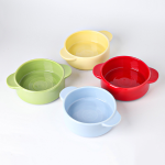 Ceramic Pet Bowl Factory - Modern Ins Portable Double-Eared Jingdezhen High Temperature Glaze