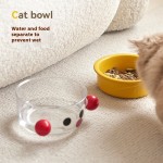 Ceramic Cat Bowl Manufacturer - Two-in-One Anti-Spill Double Bowl Protective for Water Food