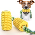 Dog Toy Set Factory - 2025 New Design Natural Rubber Corn Squeaking Interactive Movement