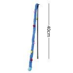 Christmas Cat Toy Factory - 40cm Pompom Teaser with Plush Balls Colorful Interactive Toy