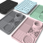 Silicone Dog Bowl Factory - Solid Pattern Slow Feeder Lick Mat with Suction Cup Healthy Eating