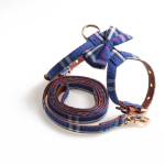 Pet Harness Supplier - Universal Dog Cat Walking Breathable PU Collar Personalized Plaid