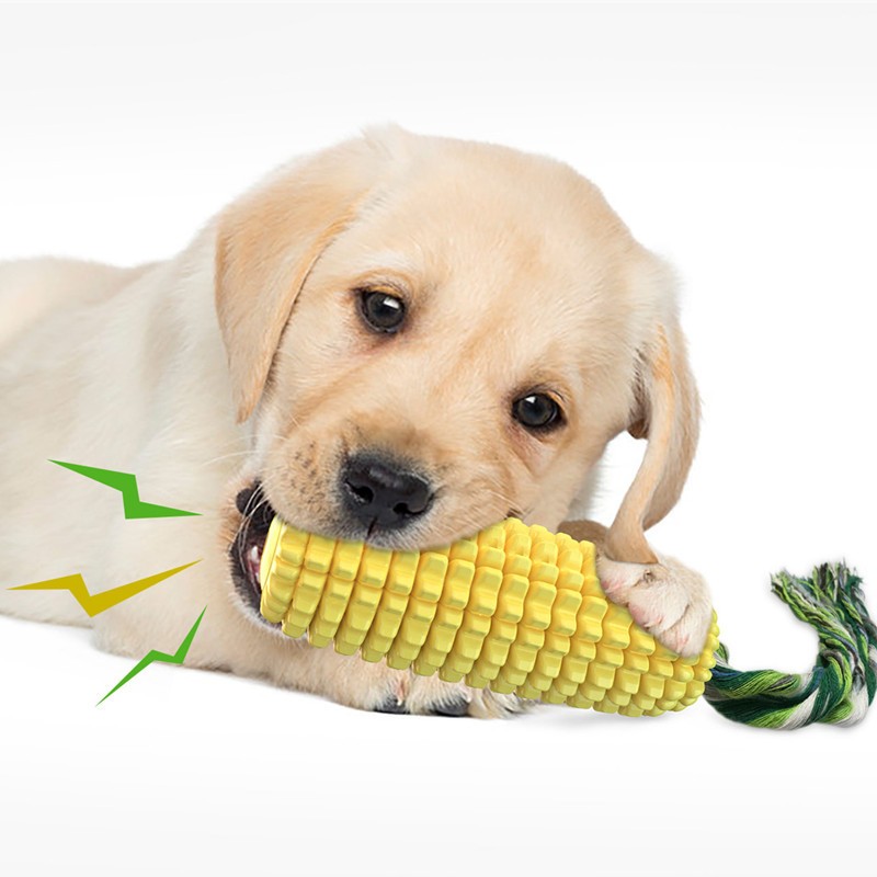 Dog Toy Set Factory - 2025 New Design Natural Rubber Corn Squeaking Interactive Movement