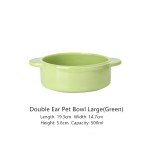 Ceramic Pet Bowl Factory - Modern Ins Portable Double-Eared Jingdezhen High Temperature Glaze