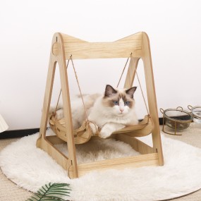 Pet Hammock Supplier - New 2025 Wood Cat Shaker Bed Double Swing Hanging Nest for Cats