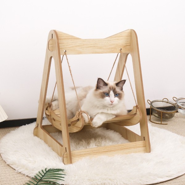 Pet Hammock Supplier - New 2025 Wood Cat Shaker Bed Double Swing Hanging Nest for Cats