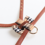 Pet Harness Supplier - Universal Dog Cat Walking Breathable PU Collar Personalized Plaid