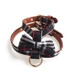 Pet Harness Supplier - Universal Dog Cat Walking Breathable PU Collar Personalized Plaid