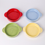 Ceramic Pet Bowl Factory - Modern Ins Portable Double-Eared Jingdezhen High Temperature Glaze