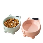 Ceramic Cat Bowl Manufacturer - Rice Cervical Spine High Leg Double Bowl Cute Drinking Water Basin