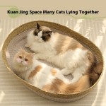 Cat Bed Supplier - Wholesale Factory Summer Cool Oval Pet Bed Woven Rattan Cotton Rope
