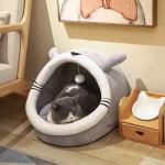 All-Season Cat Bed Factory - Winter Warm Summer Cool Semi-Enclosed House Removable Cushion
