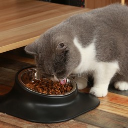 陶瓷猫碗厂家-普达新款斜口高脚