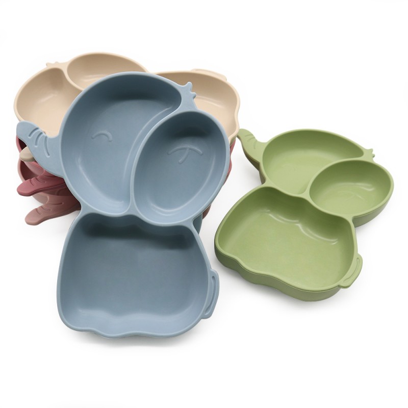 Silicone Baby Plate Supplier - Elephant Animal Divided Feeding