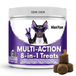宠物多维素供应商-OEM ODM 8合1狗多维素软咀嚼零食含葡萄糖胺三文鱼油维生素
