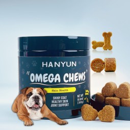 宠物三文鱼油供应商-宠物食品补充剂OEM软咀嚼100%天然纯三文鱼油狗猫用Omega3