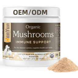 宠物蘑菇粉源头工厂-OEM ODM火鸡尾蘑菇粉含有机狮鬃香菇狗猫认知免疫系统