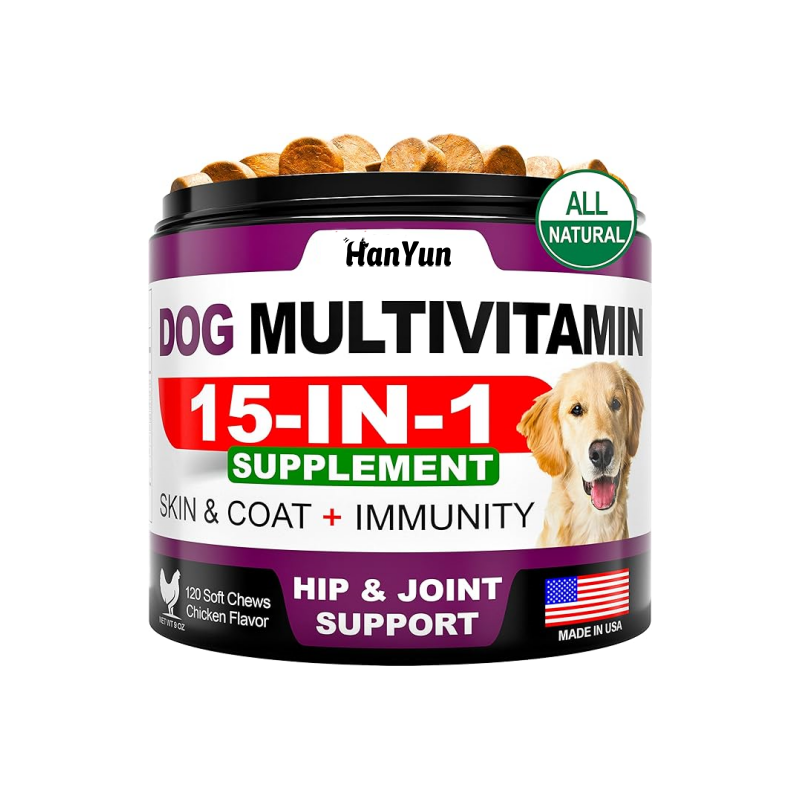 Pet Multivitamin Supplier - OEM Private Label 15 in 1 Dog Multivitamin Soft Chew Glucosamine