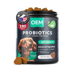 宠物益生菌咀嚼源头工厂-OEM厂家天然益生菌软咀嚼消化肠道健康狗零食含南瓜益生元
