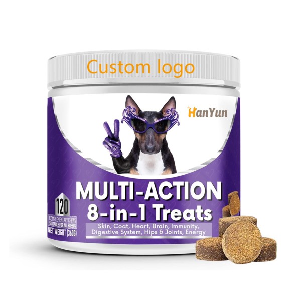 Pet Multivitamin Manufacturer - Private Label 8-in-1 Multivitamin 120 Chewable Tablets Health Care