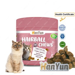 宠物化毛球控制生产厂家-Hanyun OEM ODM化毛球控制咀嚼猫用促进皮肤被毛消化泌尿保健