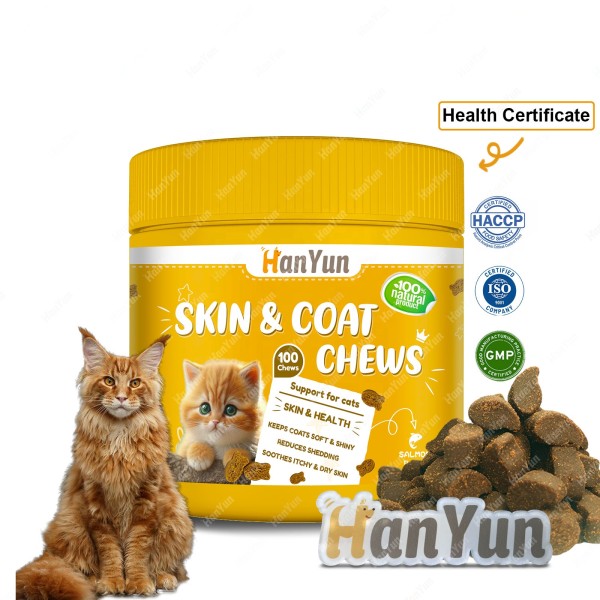Pet Salmon Oil Supplier - Hanyun Wholesale Salmon Oil Omega 3 Skin Coat Soft Chews for Cats