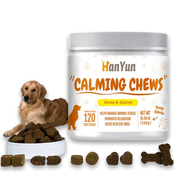 Pet Calming Chews Factory - Private Custom Logo Hemq Calming Chews Relax Stress Nervous L-Tryptophan