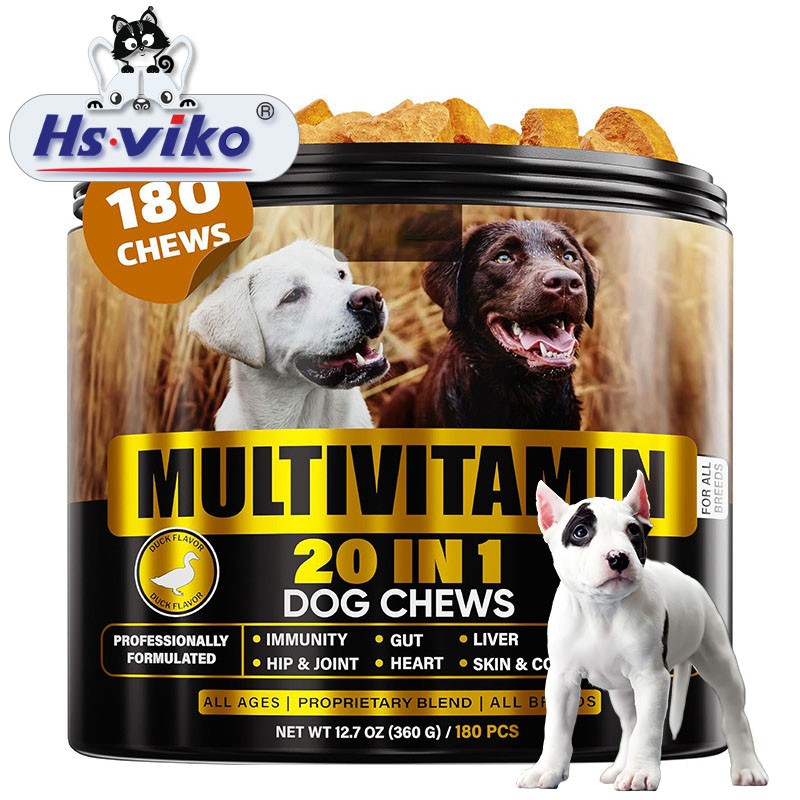 Dog Multivitamin Supplier - Custom 20 in 1 Immune Gut Health Chews