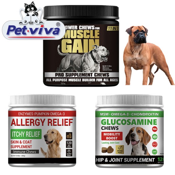 Dog Health Chews Supplier - Custom Muscle Builder Allergy Relief Immune