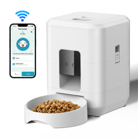 自动宠物饲喂器供应商-可定制WiFi定时不锈钢食碗