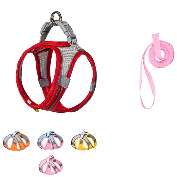 Dog Harness Vest Manufacturer - Custom Reflective Plaid Leash Set