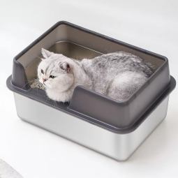 猫砂盒工厂-OEM高栏防溅钢制厕所