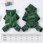 宠物服装供应商-2025热销聚酯纤维宠物服装冬季舒适趣味羊毛绒恐龙幼猫幼犬角色扮演