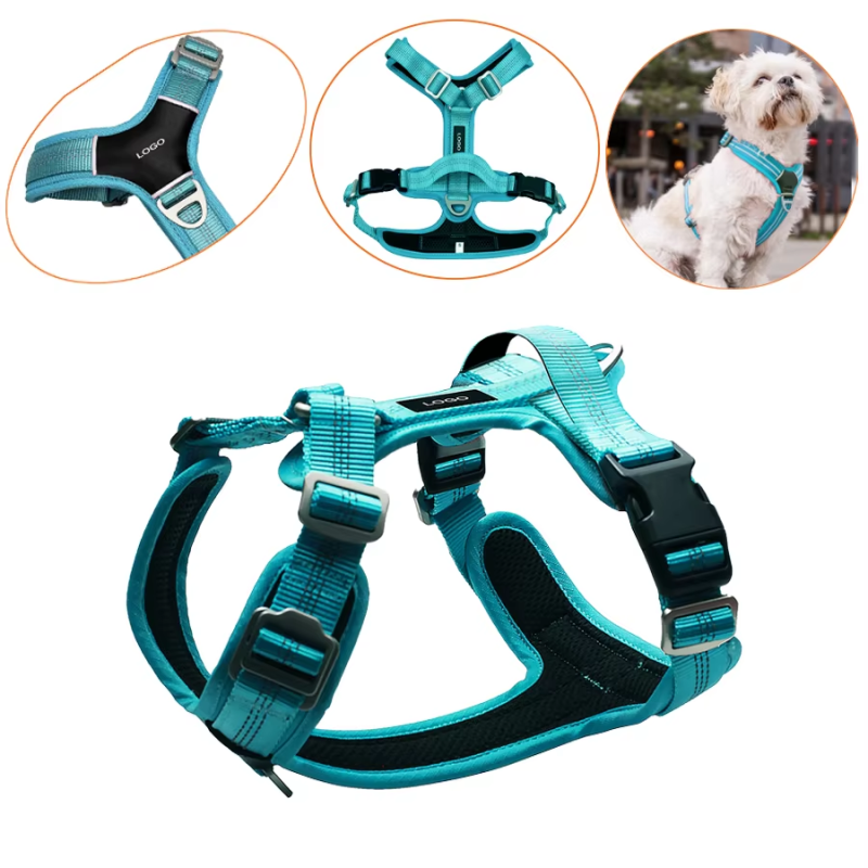 Dog Harness Factory - 2025 New Fashionable Large Dog Harness Adjustable Nylon Soft Chest Strap Reflective