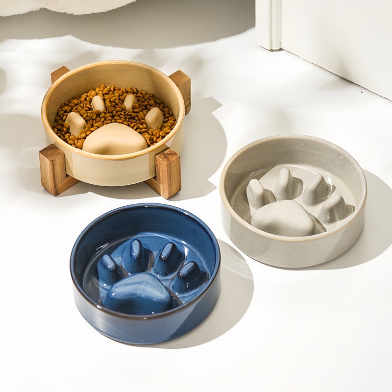 Pet Bowl Manufacturer - 2025 Hot Sale Eco-Friendly Ceramic Pet Bowl Kiln-Changed Anti-Choking Slow Food