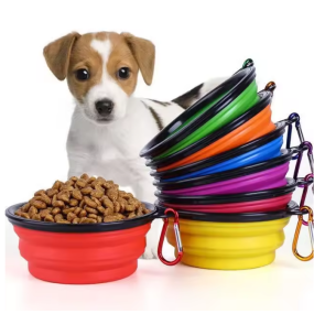 Pet Bowl Supplier - Cross-Border Outdoor Travel Dog Bowl Portable Telescopic Folding TPE Plastic Manufacturer