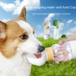 宠物水瓶生产厂家-2025便携环保2合1狗旅行水瓶喂食器自动饮水喂食杯防漏塑料碗