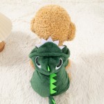 宠物服装供应商-2025热销聚酯纤维宠物服装冬季舒适趣味羊毛绒恐龙幼猫幼犬角色扮演
