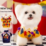 宠物毛衣供应商-秋冬疯狂马戏团针织棋盘格毛衣小型犬用InTEDDY设计棉质服装