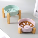 Pet Feeder Factory - Eco-Friendly Slow Food Bowl for Dogs Cats Elevated Ceramic Anti-Knock Anti-Choke