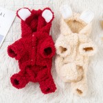 狗衣服生产厂家-批发可爱熊泰迪连帽狗衣服通用宠物服装小型犬冬季风格柔软新年时尚动物
