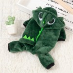 宠物服装供应商-2025热销聚酯纤维宠物服装冬季舒适趣味羊毛绒恐龙幼猫幼犬角色扮演