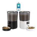 猫喂食器生产厂家-自动猫喂食器猫粮分配器4升智能遥控WIFI宠物餐机定时定量喂食