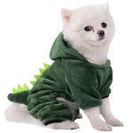 宠物服装供应商-2025热销聚酯纤维宠物服装冬季舒适趣味羊毛绒恐龙幼猫幼犬角色扮演