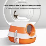 猫砂盆源头工厂-2025全封闭防溅猫厕所高PP塑料可折叠猫砂盆带软胶便盆除臭新配件